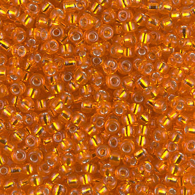 0008 - 10g Size 8/0 Miyuki seed beads in Silver lined Orange