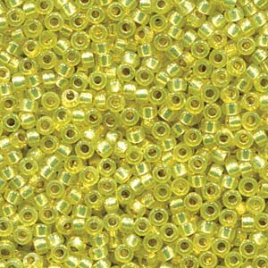 4236 - 10g Size 8/0 Miyuki seed beads in Duracoat Silver lined Yellow