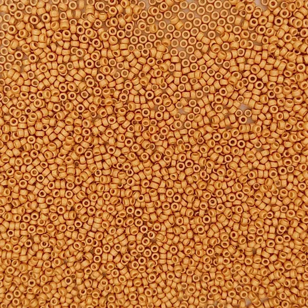 4203F - 5g Size 15/0 Miyuki seed beads in Matt Duracoat Galvanised Yellow Gold