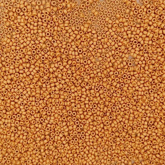 4203F - 5g Size 15/0 Miyuki seed beads in Matt Duracoat Galvanised Yellow Gold