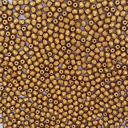 50 x 3mm faceted beads in Goldenrod Satin