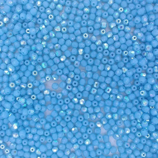 50 x 3mm faceted beads in Turquoise AB