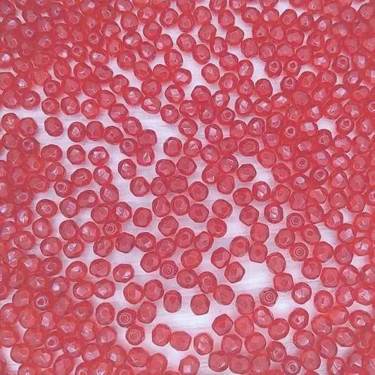 50 x 4mm faceted beads in Ruby Red