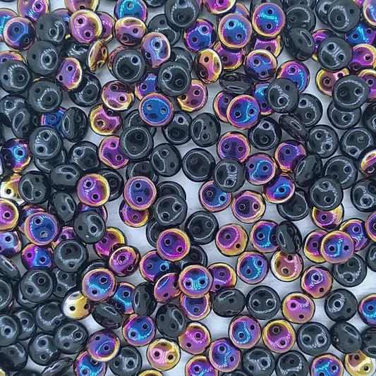 50 x two hole lentils in Black Sliperit