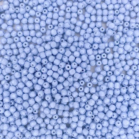 50 x 3mm faceted beads in Pastel Blue