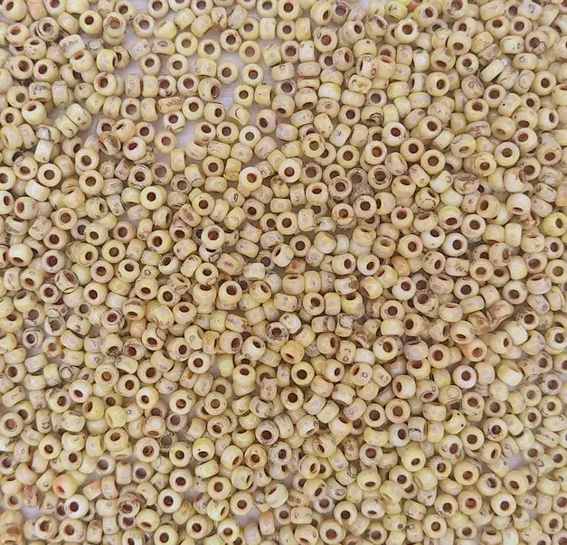 4512 - 10g Size 8/0 Miyuki seed beads in Opaque Canary Yellow Picasso