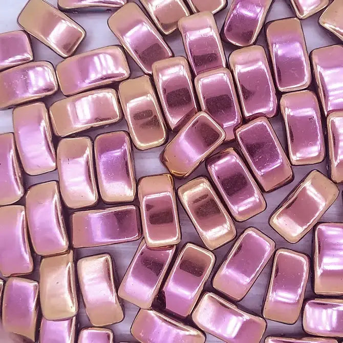 5 x Carrier Beads in Full Capri Rose (9x17mm)