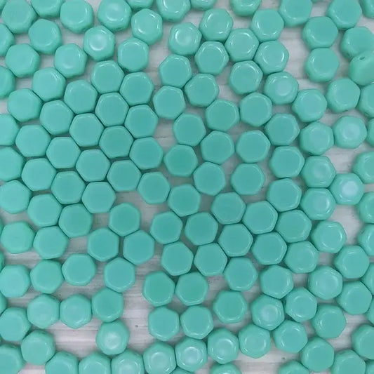 20 x two hole honeycomb beads in Jade