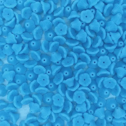 25 x flower cups in Turquoise (7x5mm)