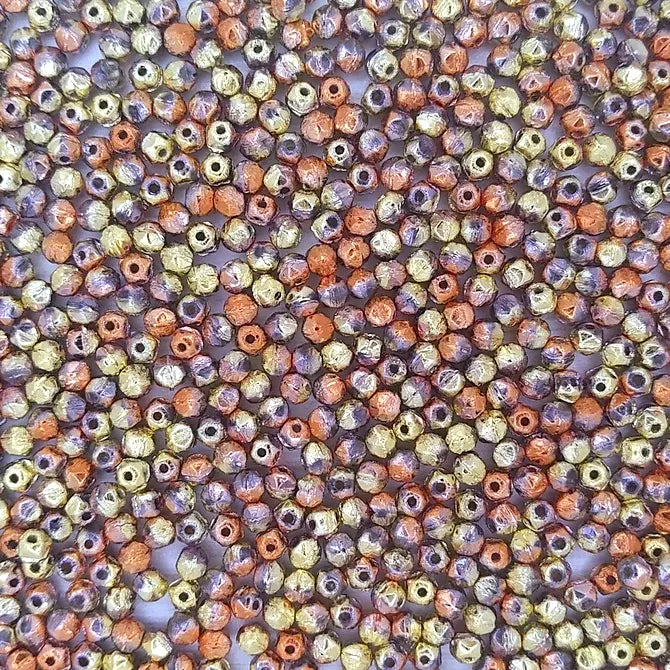 50 x 3.5mm english cut beads in California Gold Rush