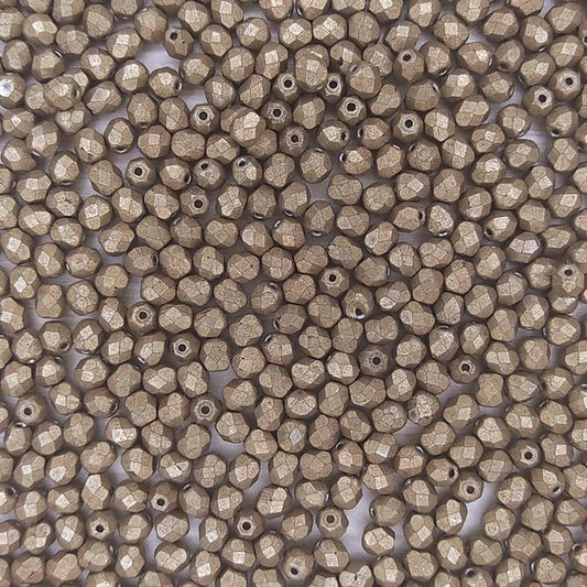 50 x 4mm faceted beads in Saturated Metallic Hazelnut