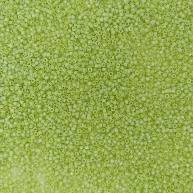 0143FR - 5g Size 15/0 Miyuki seed beads in Matt Chartreuse AB