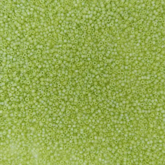 0143FR - 5g Size 15/0 Miyuki seed beads in Matt Chartreuse AB