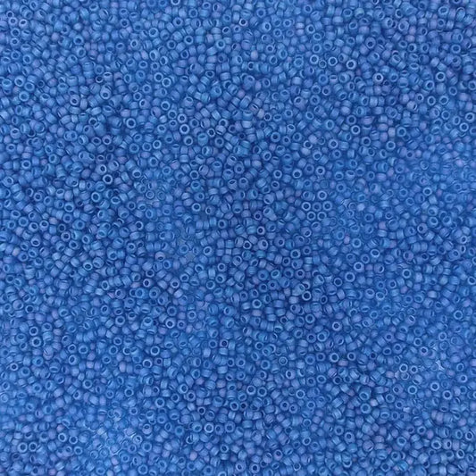 0149FR - 5g Size 15/0 Miyuki seed beads in Matt Transparent Capri Blue AB