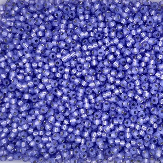 0649 - 10g Size 11/0 Miyuki seed beads in Silver lined Alabaster Dyed Violet