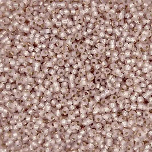 0579 - 10g Size 11/0 Miyuki seed beads in Silver lined Alabaster Dyed Blush