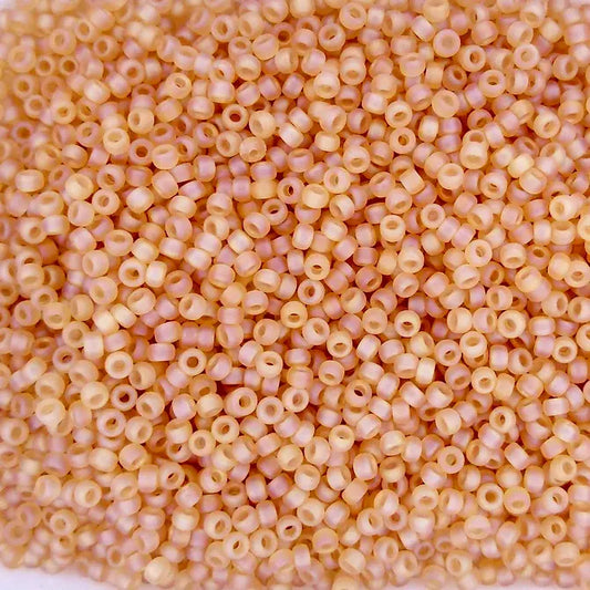 0132FR - 50g Size 11/0 Miyuki seed beads in Matt Transparent Light Topaz AB