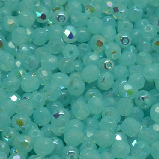 50 x 4mm faceted beads in Aqua Opal AB