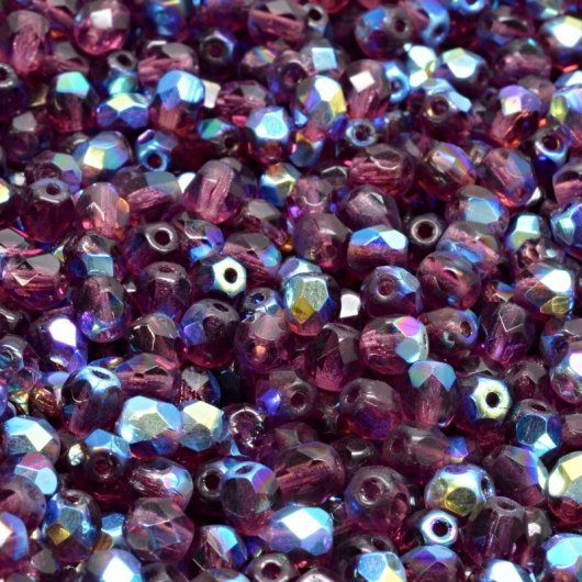 50 x 4mm faceted beads in Amethyst AB *