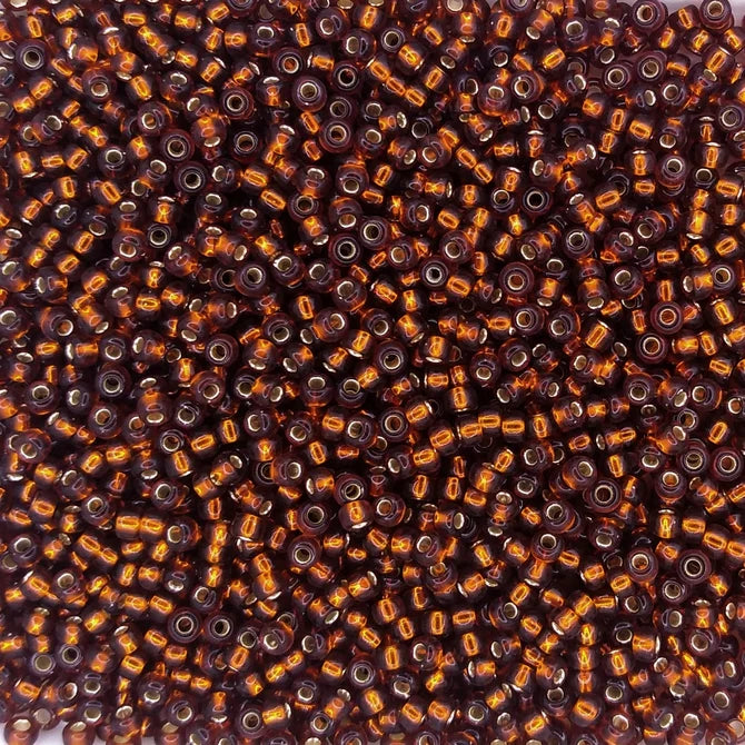 0005D - 50g Size 11/0 Miyuki seed beads in Silver lined Root Beer