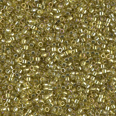 DB0124 - 5g Size 11/0 delicas in Transparent Golden Olive Lustre