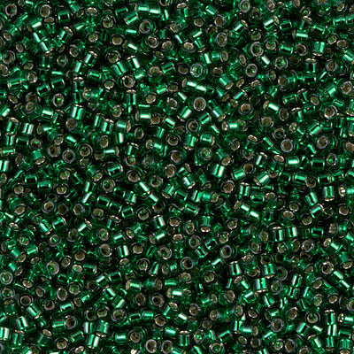 DB0148 - 5g Size 11/0 delicas in Silver lined Emerald