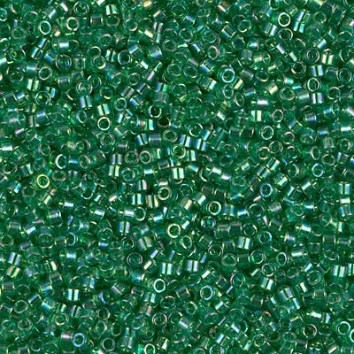 DB0152 - 1g Size 11/0 delicas in Transparent Green AB