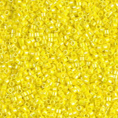 DB0160 - 5g Size 11/0 delicas in Opaque Yellow AB