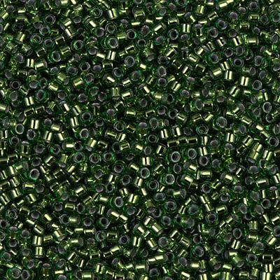 DB0182 - 1g Size 11/0 delicas in Copper lined Olivine