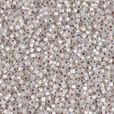 DB0223 - 5g Size 11/0 delicas in Silver lined Opal AB