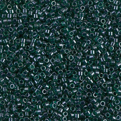 DB0275 - 25g Size 11/0 delicas in Lined Emerald Lustre