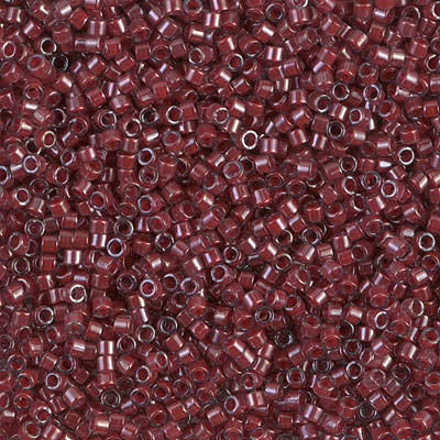 DB0280 - 25g Size 11/0 delicas in Cranberry lined Crystal Lustre