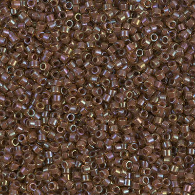 DB0287 - 5g Size 11/0 delicas in Cinnamon lined Topaz Lustre