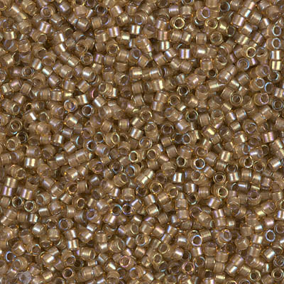 DB0288 - 5g Size 11/0 delicas in White lined Saffron
