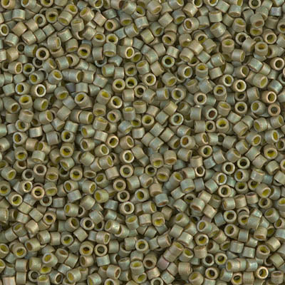 DB0372- 1g Size 11/0 delicas in Matt Metallic Light Yellow/Green
