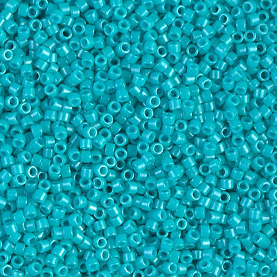 DB0658 - 5g Size 11/0 delicas in Dyed Opaque Turquoise Green
