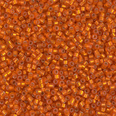 DB0682 - 1g Size 11/0 delicas in SF Silver lined Orange