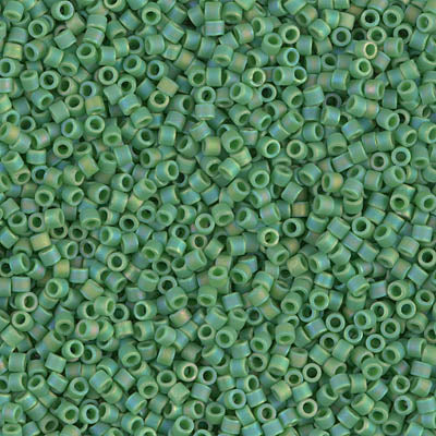 DB0877 - 1g Size 11/0 delicas in Matt Opaque Green AB