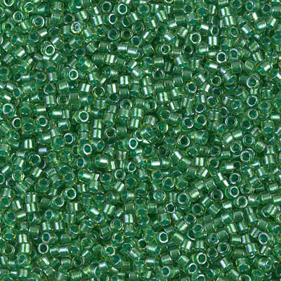 DB0916 - 5g Size 11/0 delicas in Sparkling Light Green lined Chartreuse