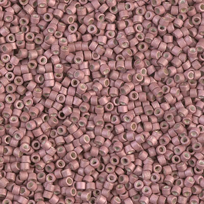 DB1166 - 5g Size 11/0 delicas in Galvanised Matt Pink Blush