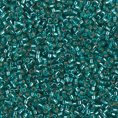 DB1208 - 5g Size 11/0 delicas in Silver lined Caribbean Teal