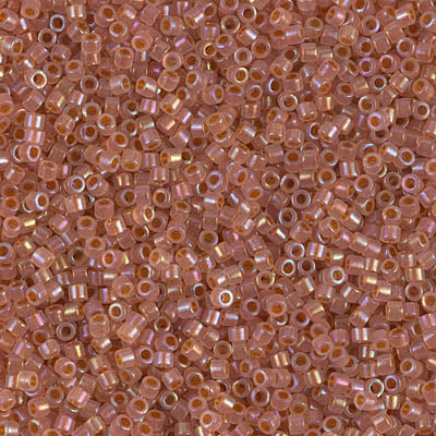 DB1733 - 1g Size 11/0 delicas in Dark Peach lined Opal AB