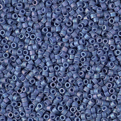 DB2317 - 5g Size 11/0 delicas in Frost Opaque Glaze Rainbow Nebula Blue