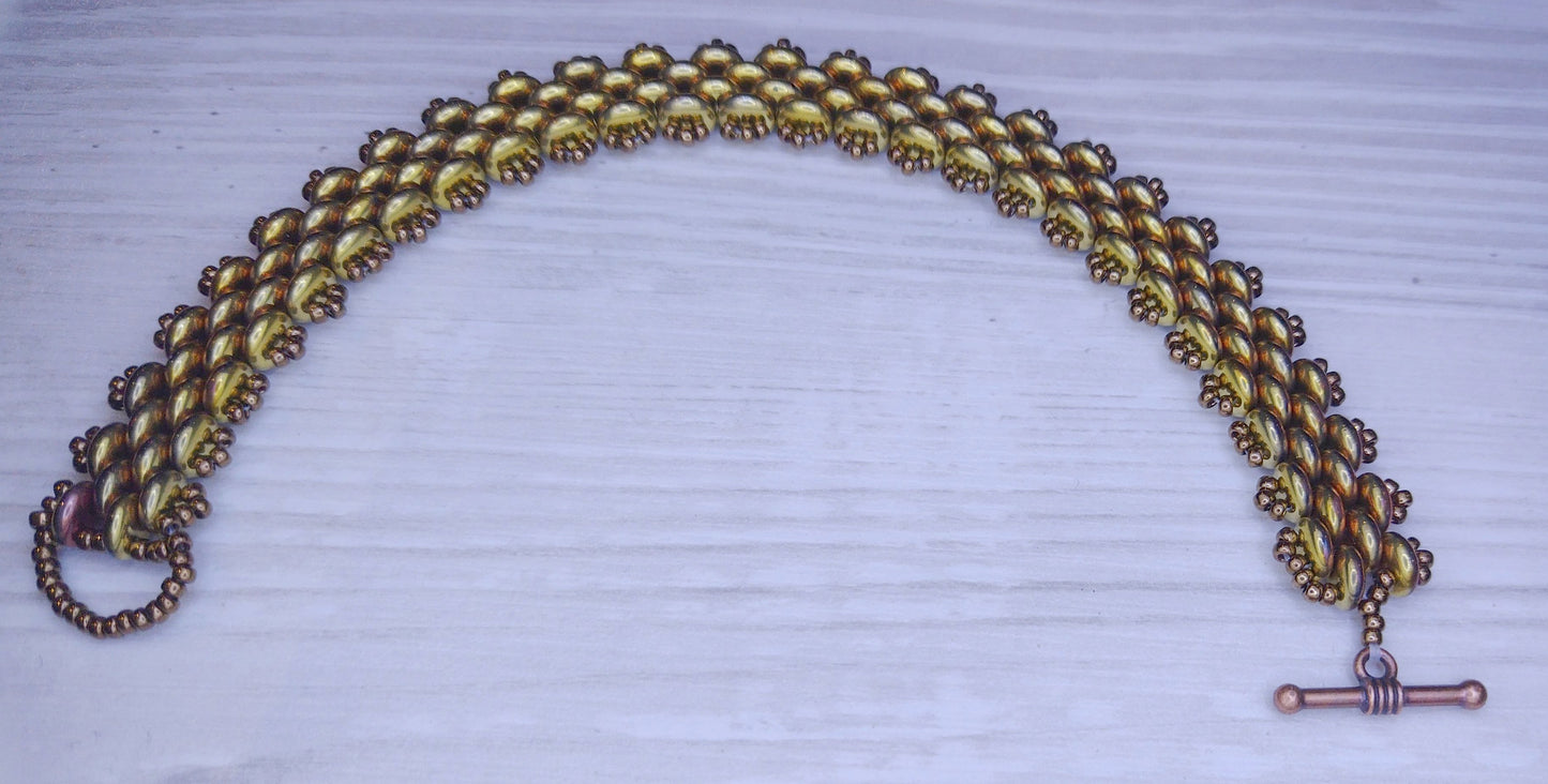 Bead and Clasp Kit - Luxe lentils bracelet in California Gold Rush