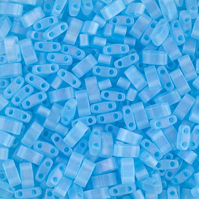 HTL0148FR - 5g Half Tila beads in Matt Aqua AB