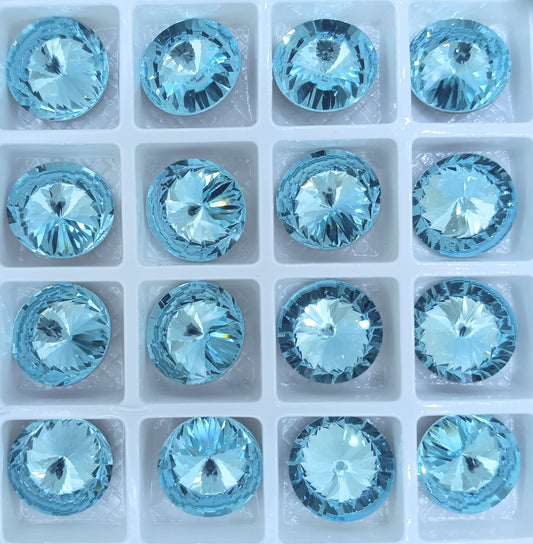 14mm rivoli in Aquamarine (Aurora)