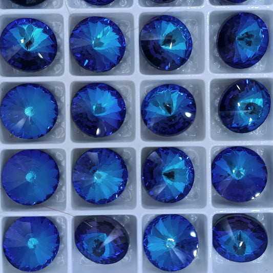 12mm rivoli in Crystal Army Green Delite (Aurora)