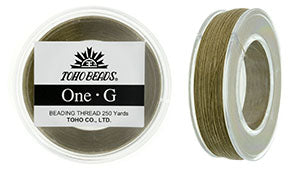 PT-250-8 - 250 yards of Toho One-G beading thread in Sand Ash