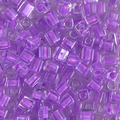 0222 - 10g Miyuki 4mm cubes in Violet lined Crystal