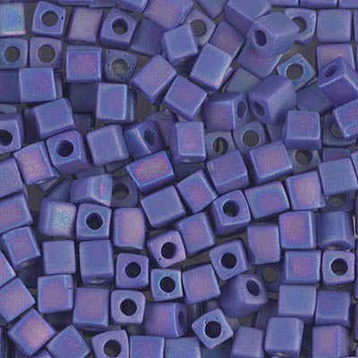 0414FR - 10g Miyuki 4mm cubes in Matt Cobalt AB